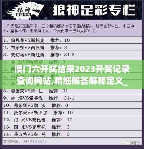 澳门六开奖结果2023开奖记录查询网站,精细解答解释定义_限量版10.339