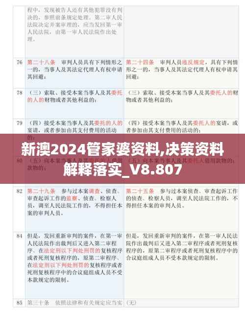新澳2024管家婆资料,决策资料解释落实_V8.807