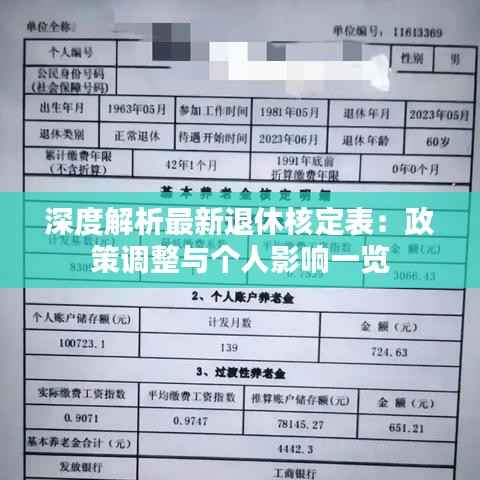 深度解析最新退休核定表：政策调整与个人影响一览