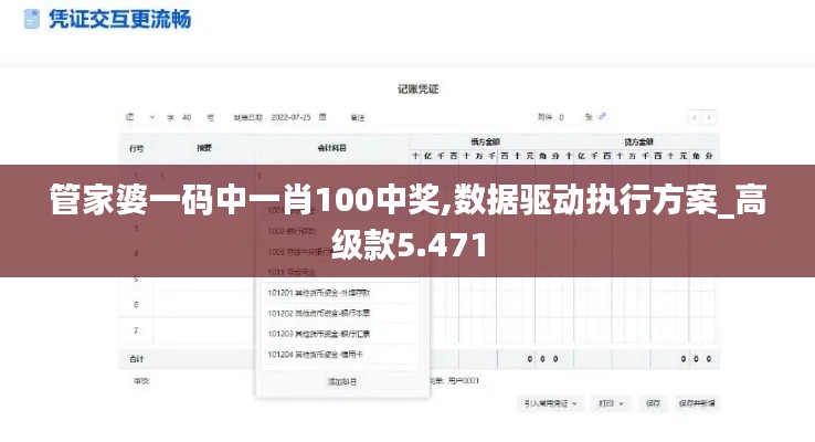 管家婆一码中一肖100中奖,数据驱动执行方案_高级款5.471