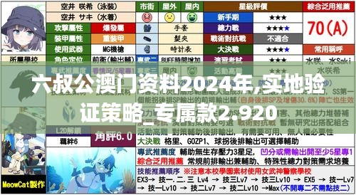 六叔公澳门资料2024年,实地验证策略_专属款2.920