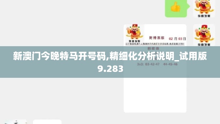 新澳门今晚特马开号码,精细化分析说明_试用版9.283