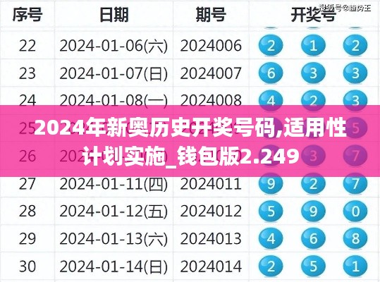 2024年新奥历史开奖号码,适用性计划实施_钱包版2.249