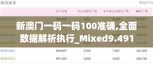 新澳门一码一码100准确,全面数据解析执行_Mixed9.491