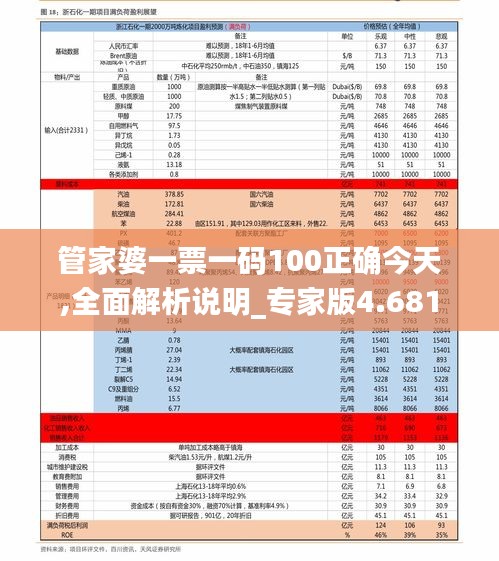 管家婆一票一码100正确今天,全面解析说明_专家版4.681