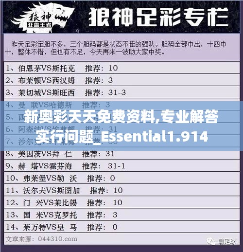 新奥彩天天免费资料,专业解答实行问题_Essential1.914