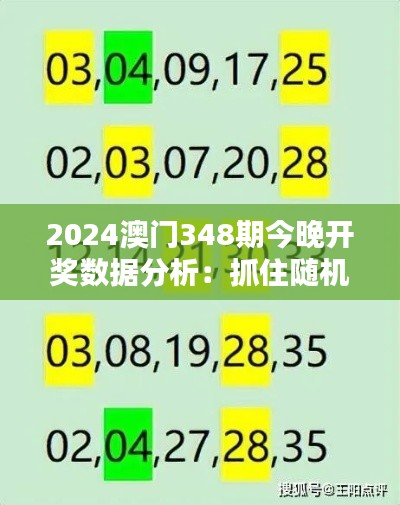 2024澳门348期今晚开奖数据分析：抓住随机性中的规律