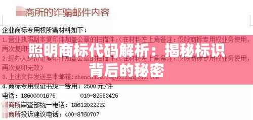照明商标代码解析：揭秘标识背后的秘密