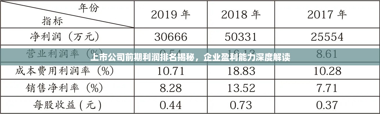 上市公司前期利润排名揭秘，企业盈利能力深度解读