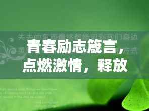 青春励志箴言，点燃激情，释放无限潜能