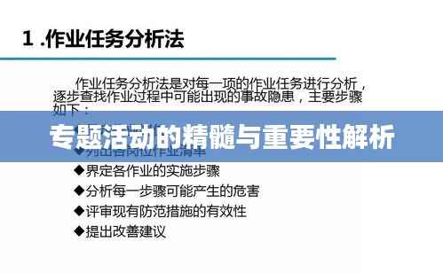 专题活动的精髓与重要性解析