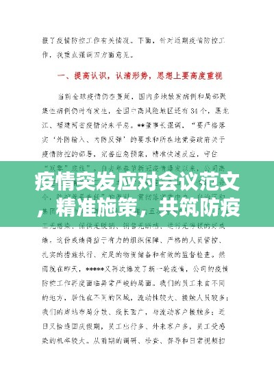 疫情突发应对会议范文，精准施策，共筑防疫屏障