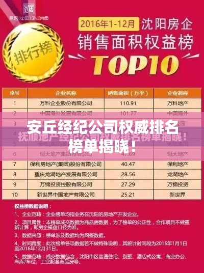 安丘经纪公司权威排名榜单揭晓！